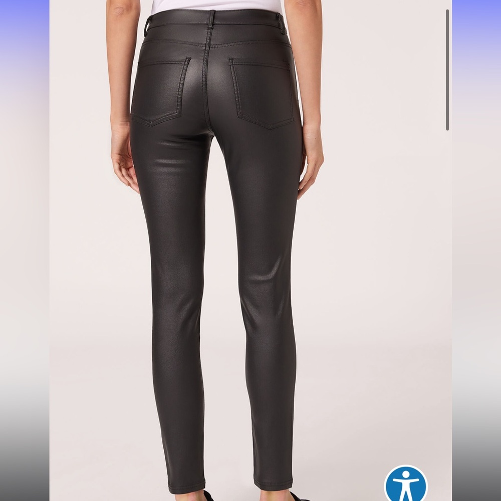 Calzedonia Faux Leather Skinny Leggings size Large - Picture 3 of 5